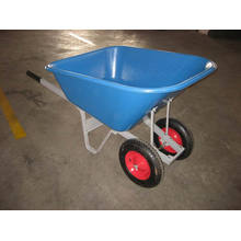 Large Plastic Tray Double Wheel Wheel Barrow